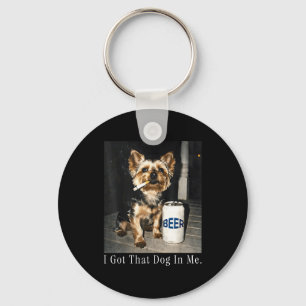 Porte-clés Meme de ce chien à yorkie drôle fumant une cigaret