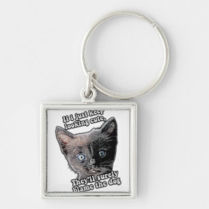 Porte-clés Mème de chat drôle en colère pour les propriétaire