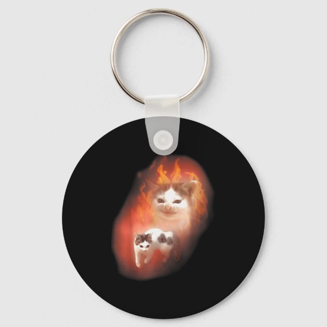 Porte-clés Mème de chat en colère humour drôle chat mignon am (Recto)