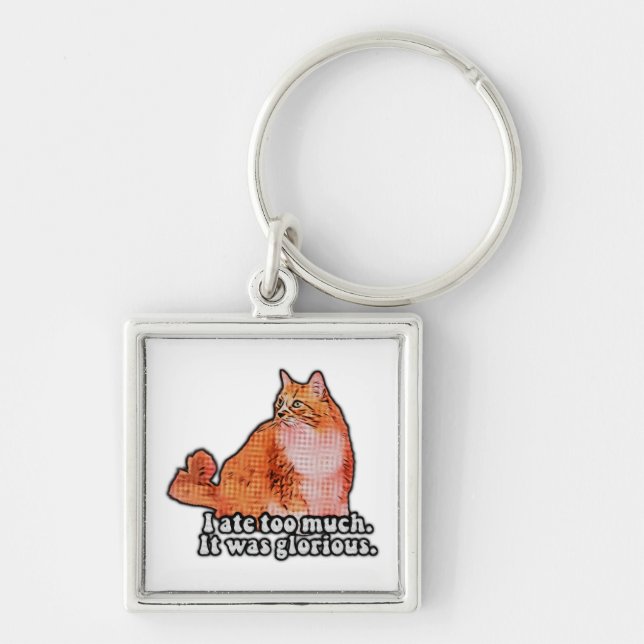 Porte-clés Mème de chat grincheux pour les amateurs de chat e (Devant)