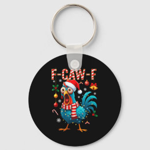 Porte-clés Mème de coq F-caw-f drôle de poulet Fcawk Noël