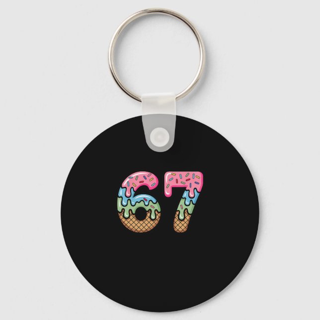 Porte-clés Mème de goutte de glace drôle six sept 67 cadeau  (Recto)