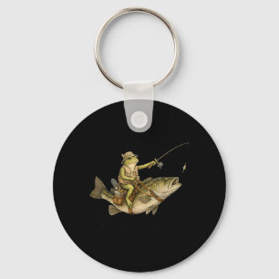 Porte-clés Mème de grenouille rétro B Papa pêche à l'aube Fêt