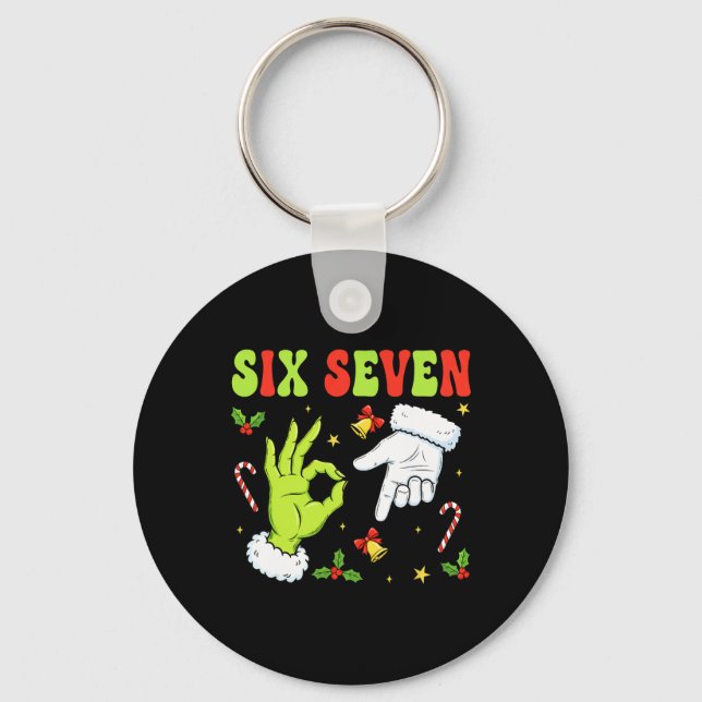 Porte-clés Mème de Noël Six Sept tendance 67 Xmas drôle Ch (Recto)