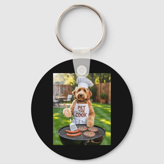 Porte-clés Mème de Papa Chien BBQ Barbecue pour Hommes (Recto)