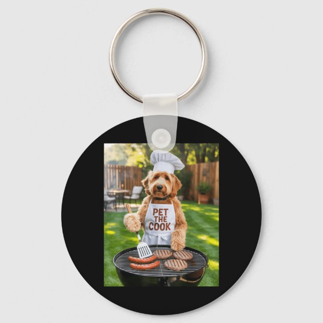 Porte-clés Mème de papa de chien de barbecue BBQ masculin cui (Recto)