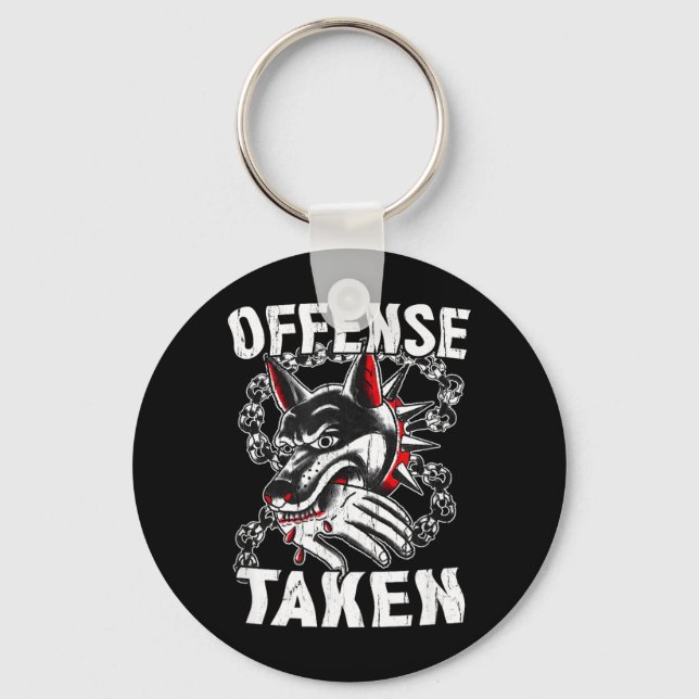 Porte-clés Mème de prise d'offense Chien drôle Halloween drôl (Recto)