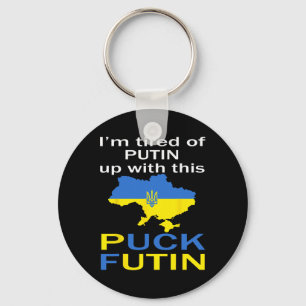 Porte-clés Mème de Puck Futin Fier de la carte de l'Ukraine U
