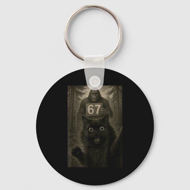 Porte-clés Mème de selfie de chat 67 Six Sept Drôle Bigfoot  (Recto)