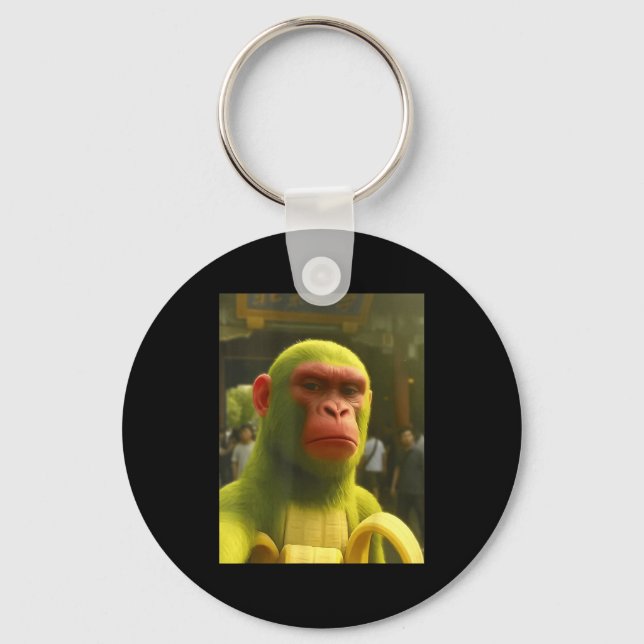 Porte-clés Mème de singe shimpanzini bananini fou italien  (Recto)