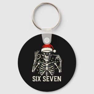 Porte-clés Mème de squelette de Noël 67 avec chapeau de Père