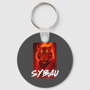 Porte-clés Mème de tigre ironique Sybau drôle Citation Sigma 