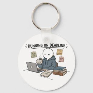 Porte-clés Mème de travail drôle de course contre la montre