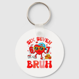 Porte-clés Mème drôle 67 Six Sept Bruh Saint Valentin Cœur To