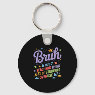 Porte-clés Mème drôle de citation d'école pour profs Bruh 67