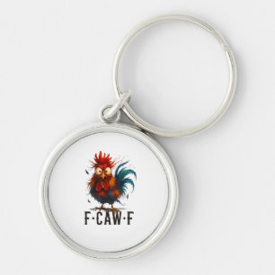 Porte-clés Mème drôle de coq de poulet F-Caw-F