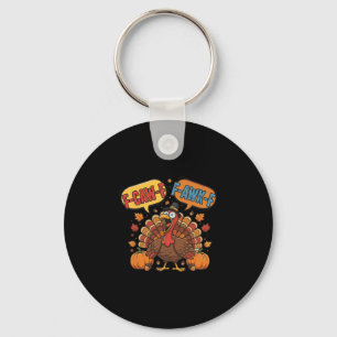 Porte-clés Mème drôle de dindon de Thanksgiving F-caw-f F-awk