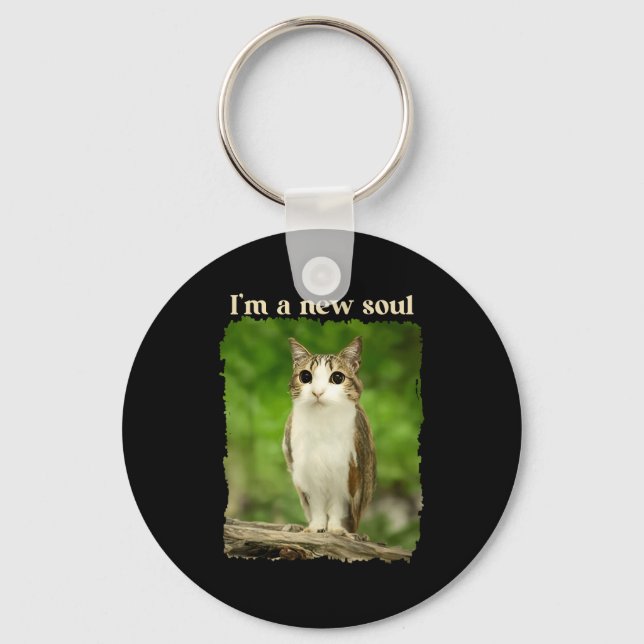 Porte-clés Mème drôle de Meowl, Mème de chat hibou Brainrot G (Recto)