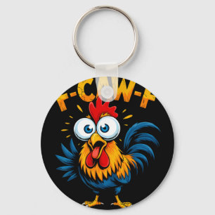 Porte-clés Mème drôle de poulet F-caw-f Coq Fcawf