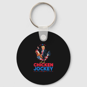 Porte-clés Mème drôle de poulet jockey Trump