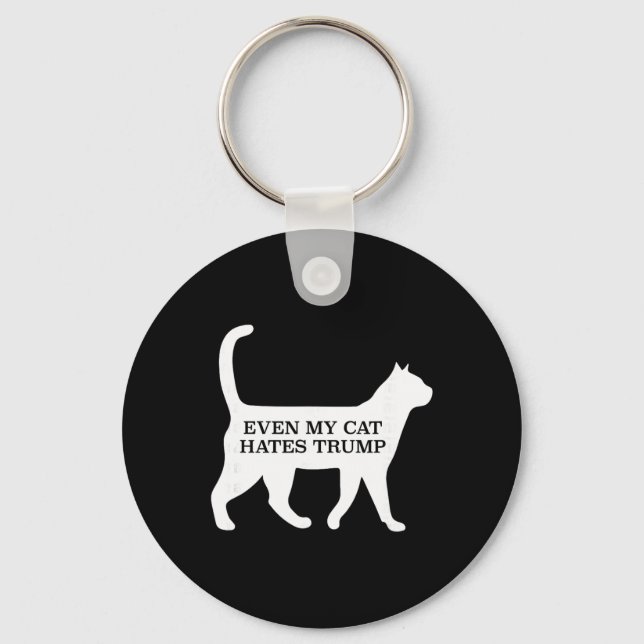 Porte-clés Même mon chat déteste Trump (Recto)