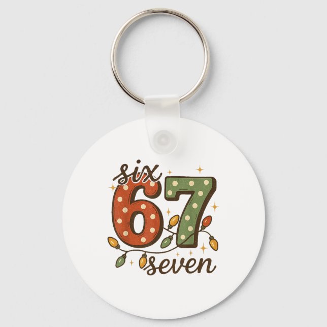 Porte-clés Mème Noël 67 Six Sept 6-7 Blague drôle sur Interne (Recto)