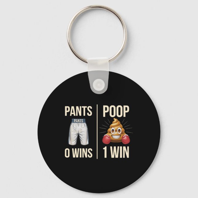 Porte-clés Mème Poop Toilette Humour Poop Drôle Dire Pantalon (Recto)