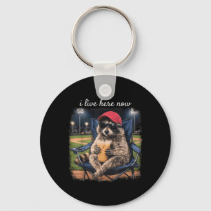Porte-clés Meme Raton Laveur Vit Ici Terrain De Baseball