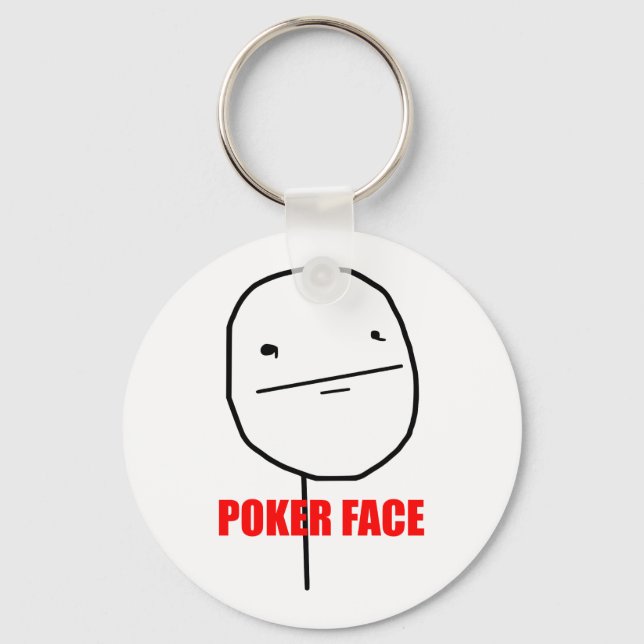 Porte-clés Mème visage poker (Recto)