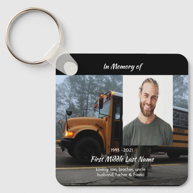 Porte-clés Mémoire de conducteur d'autobus scolaire  (Recto)