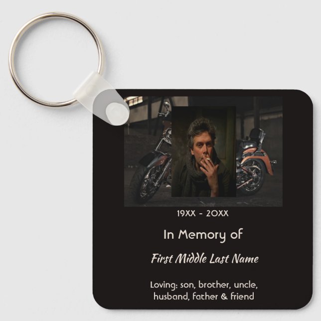 Porte-clés Mémorial chrétien de moto pour motard (Recto)