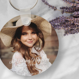 Porte-clés Mémorial en mémoire d'amour classique photo élégan