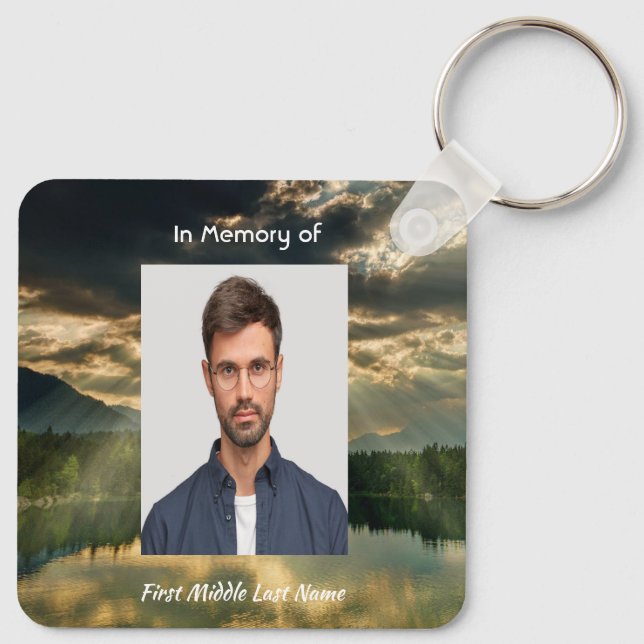 Porte-clés Memorial Keepsake Beautiful Lake Beach (Dos)