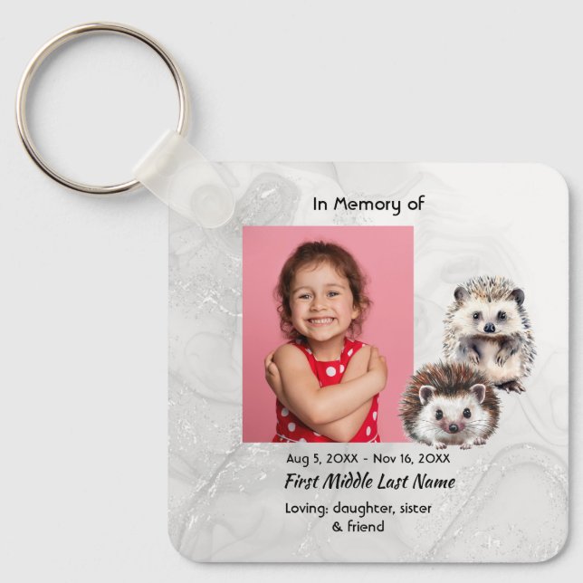 Porte-clés Memorial Keepsake Hedgehog Children (Recto)