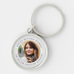 Porte-clés Memorial Love Beyond Words Élégant Photo Chic