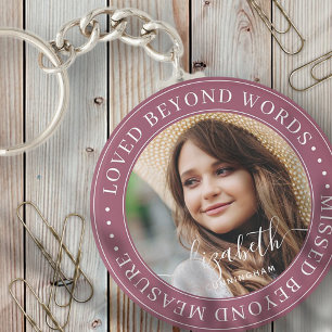 Porte-clés Memorial Love Beyond Words Élégant Photo Chic