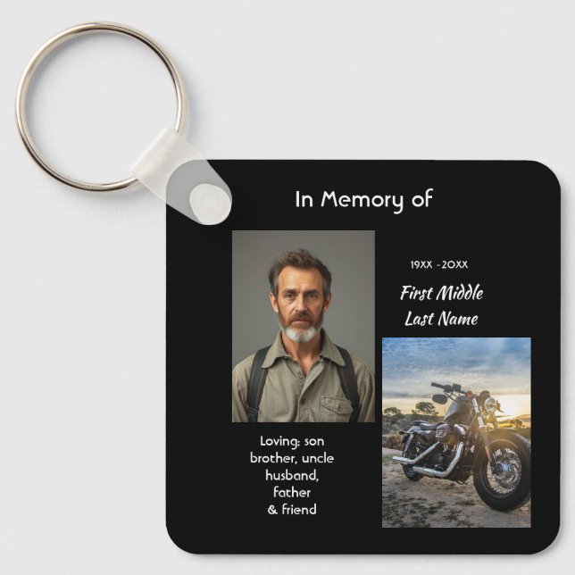 Porte-clés Mémorial Moto Chopper Souvenir (Recto)