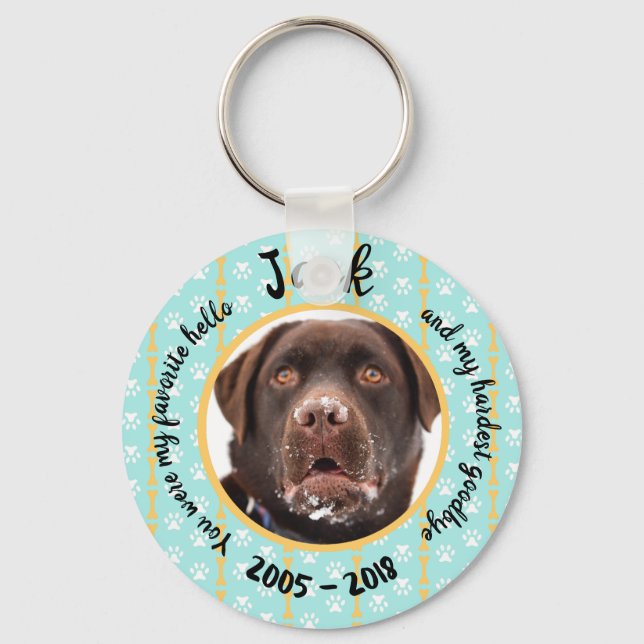 Porte-clés Mémorial personnalisé pour chien (Recto)