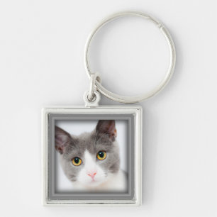 Porte-clés Mémorial photo de chat personnalisé