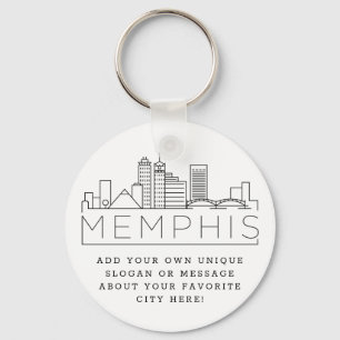 Porte-clés Memphis, TN Skyline stylisé Slogan personnalisé
