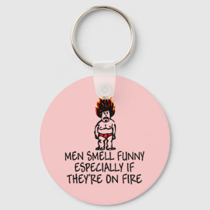 Porte-clés Men smell funny slogan keyring