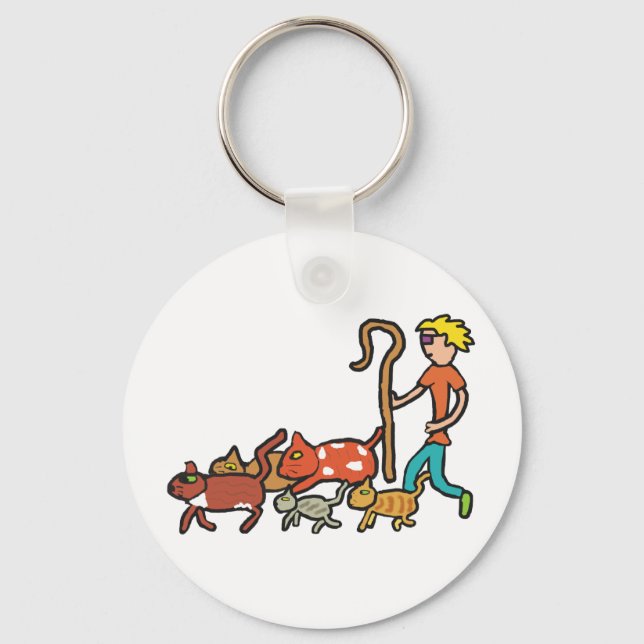 Porte-clés Mener des chats (Recto)