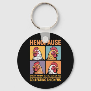 Porte-clés Ménopause Femmes Collectionneuses de Poules Humour