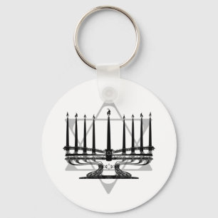 Porte-clés Menorah et étoile