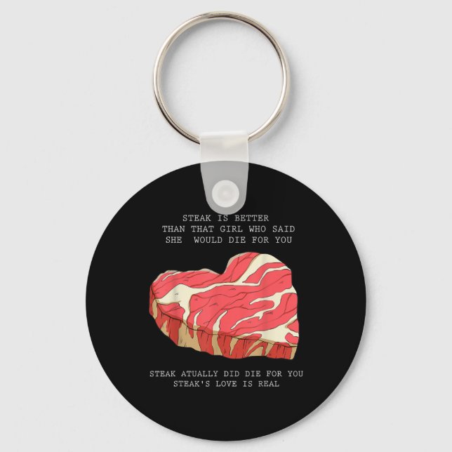 Porte-clés Mens Bbq Heart Graphisme Funny Citation Simple Mèm (Recto)
