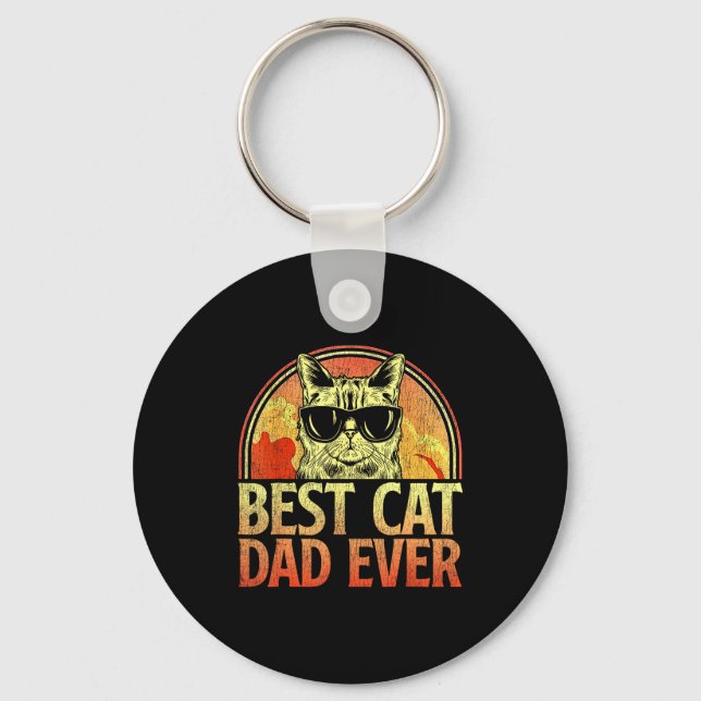 Porte-clés Mens Cat Dad Ever Funny Cat Dad Shirt Father's Day (Recto)