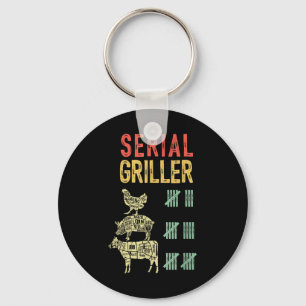 Porte-clés Mens Funny Papa Aime Le Griller Serial Barbecue S