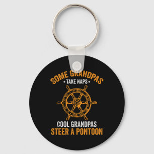 Porte-clés Mens Funny Pontoon Bateau Cool Grandpas Steer A Po