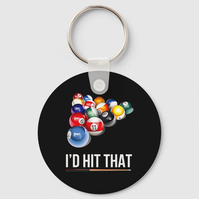 Porte-clés Mens Funny Pool ID cadeau frapper ce billard joueu (Recto)