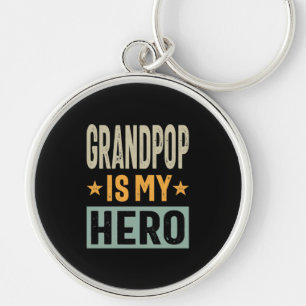 Porte-clés Mens Grandpop Est Mon Héros - Papa Grandpa Cadeau